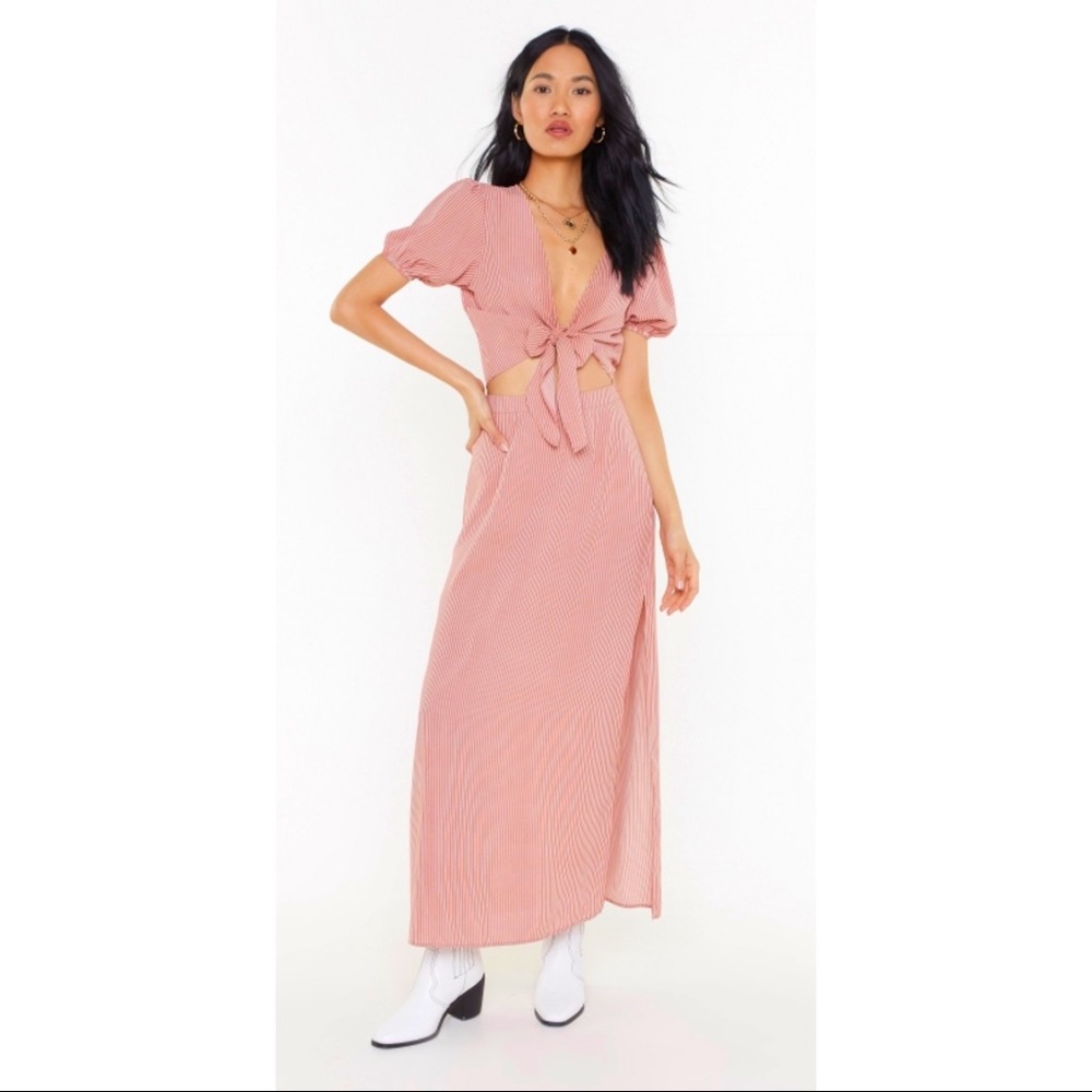 Step Out of Line Striped Top and Skirt Set